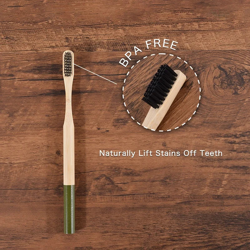 5Pack Adult Bamboo Toothbrush Medium Bristles Eco Friendly Cepillo Dientes Bambu