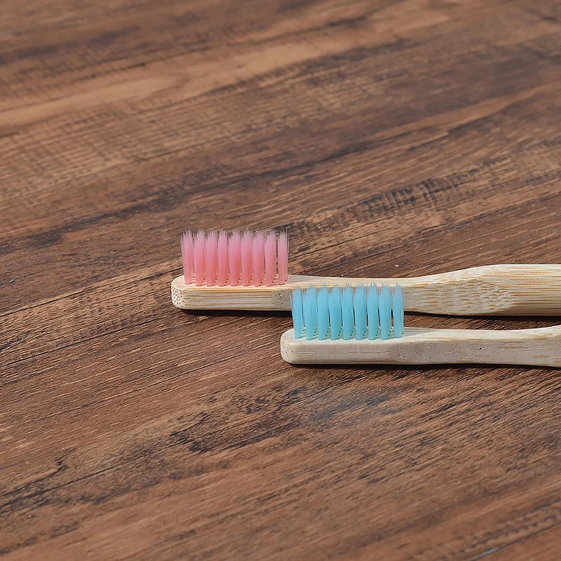 5Pack Adult Bamboo Toothbrush Medium Bristles Eco Friendly Cepillo Dientes Bambu