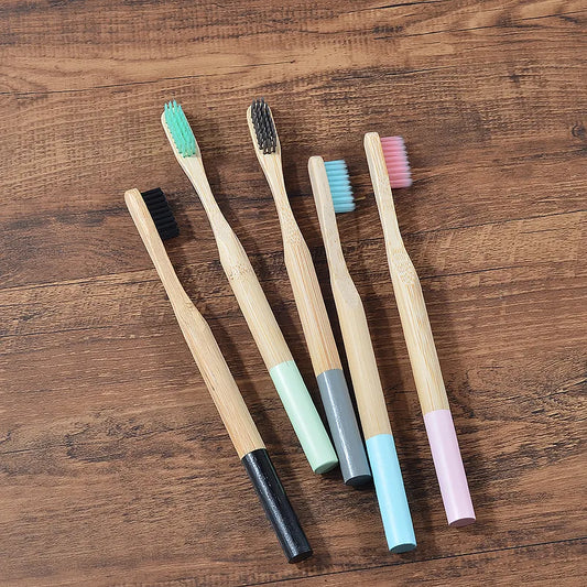 5Pack Adult Bamboo Toothbrush Medium Bristles Eco Friendly Cepillo Dientes Bambu